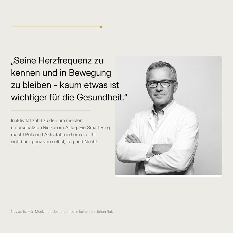 Herzfrequenz kennen und aktiv bleiben - Nuvyra Autoritäts-Zitat